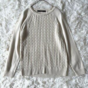 Hearket Cable Knit Sweater M Thin Ivory